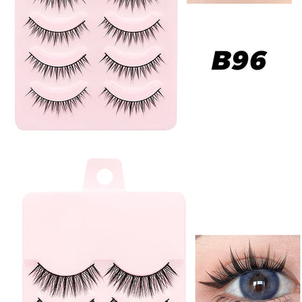 DINGSEN 5 Pairs Manga Lashes Eyes Lashes Soft Natural Long Eyelashes Fake Lashes Anime Wispy Strip False Eyelashes Makeup