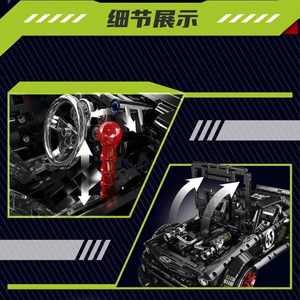 Mould King New Version of Mustang High-Difficulty Mechanical Set Puzzle Assembly Building Blocks Toy Model Ornament Gift for Men