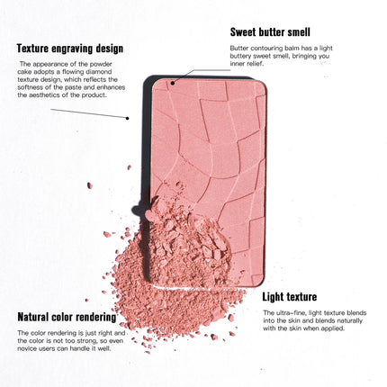 Lakerain Butter Blush Sweat-proof Waterproof Long-lasting Makeup Effect Brightening Even Skin Tones Face Contouring Cosmetics