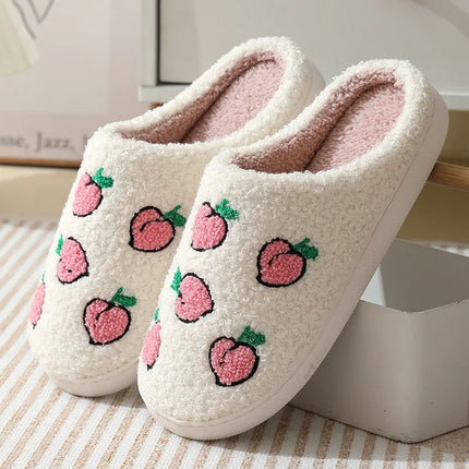 Women Indoor Slippers Warm Plush Home Slipper Autumn Winter Shoes Woman House Flat Floor Soft Silent Slides for Bedroom
