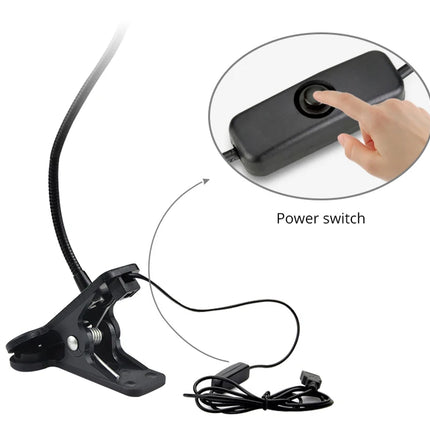 Flexible Table Lamp USB Power Lamp Reading Book Light With Holder Clip Study Reading Lamps Bedside Table Bedroom Decor Nightlamp
