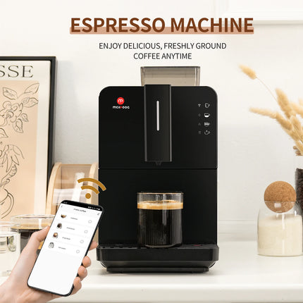 Mcilpoog HI01 Fully Automatic Coffee Machine, Compact Coffeemaker with Grinder , WiFi Connected,  4 Flavors for Home and Office.