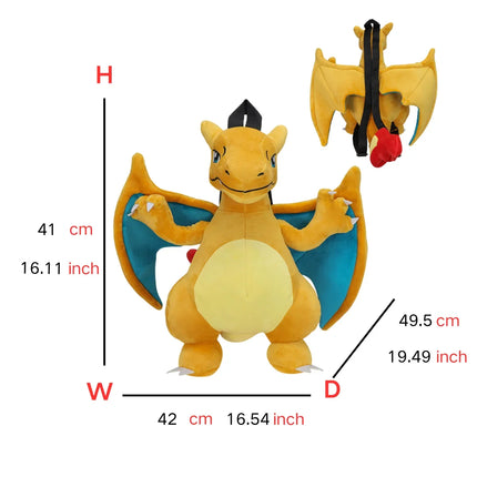 Pokemon Plush Backpack Gengar Mimikyu Eevee Snorlax Charmander Charizard Mew Rowlet Stuffed Toys Shoulder Bag for Kids Gifts
