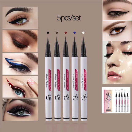 12-Piece Set Matte Colored Eyeliner Pens - Quick-Drying, Non-Smudging Liquid Eyeliner Pens