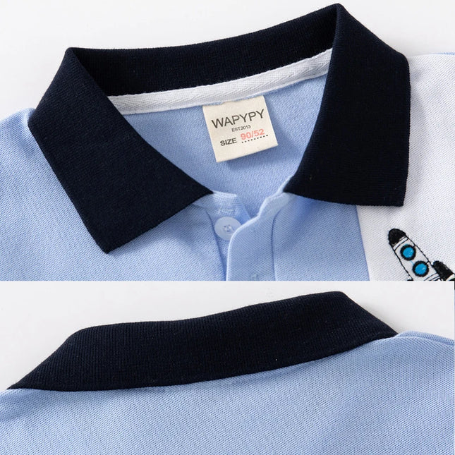 Baby Boy Toddler Polo Shirts for Children's Clothing Boys Clothes Cute Korean Polos Striped White Blue Summer Tops Kids T Shirt