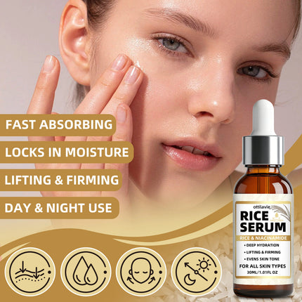 Rice Serum | Lift & Firm Skin, Intensely Hydrate | Suitable for Face, Neck & Body | All Skin Types | Day & Night Use Formula