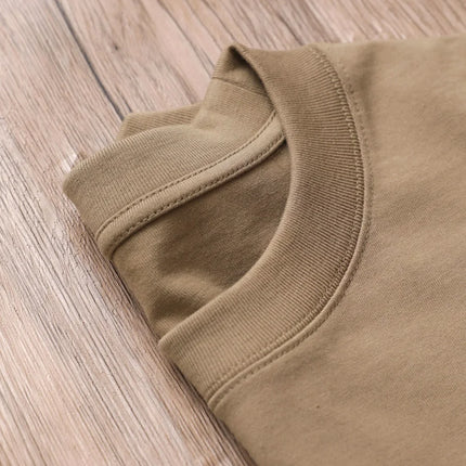 11.29oz 320Grams Heavy Cotton Weight Oversized Loose Men T-shirt Solid Color Drop Shoulder Short Sleeve High Quality