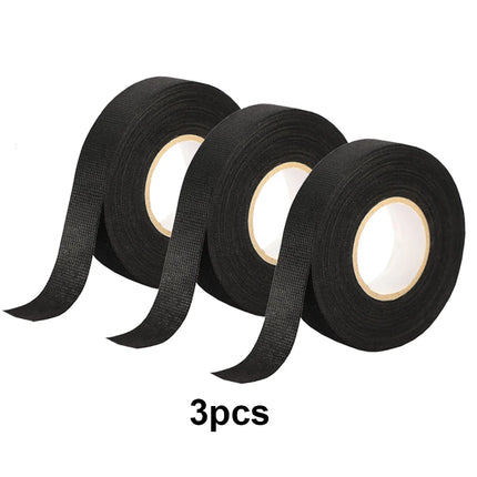 1-4pcs 15/25M High Temp Wire Harness Wrapping Tape Self-Adhesive Automotive Wiring Harness Fabric Tape for Car Noise Damping