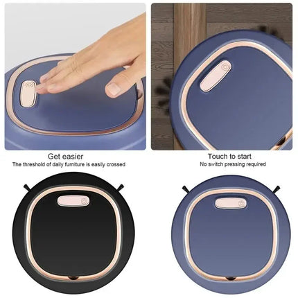 Tactile Activation Lazy Person Intelligent Automatic Sweeping Robot 3-in-1 Wet Dry Home Sweeper USB Rechargeable Vacuum Cleaner