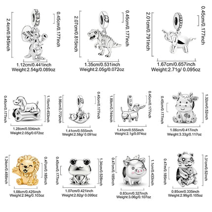 925 Sterling Silver Animal Series Little Lion Butterfly Spot Dog Charms Beads Fit Original Pan Bracelet High Quality DIY Jewelry
