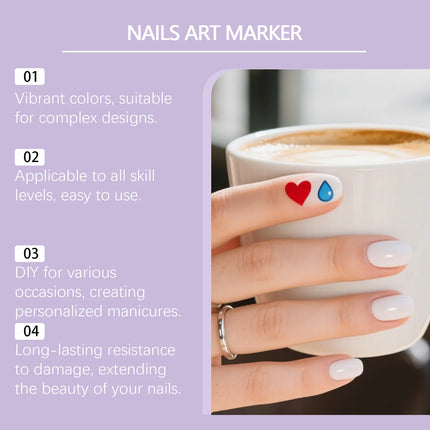 12pcs/Set Nail Art Graffiti Pen Nail Painting Strong Color Adhesion Precise Lines Quick-Dry DIY Waterproof Beauty Manicure Tools