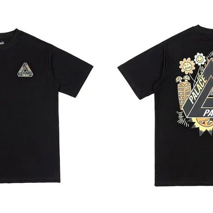 PALACE European and American trendy brand triangle print high-quality men's and women's casual pure cotton short sleeved T-shirt