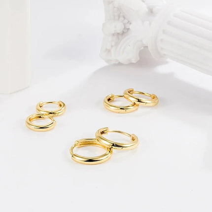 2024 New Simple Stainless Steel Small Hoop Earrings for Women Men 5mm To 15mm Round Cartilage Ear Piercing Unisex Jewelry Gift