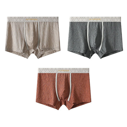 1/3 pcs Men's Underwear Male Panties Ice Silk Boxer Shorts Male Underpants Sexy Thin Panties U Convex Lingerie Wholesale