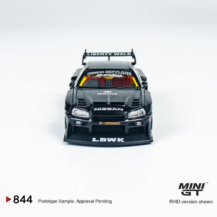 MINIGT 1:64 Nissan LB-ER34 Super Silhouette SKYLINE Black mgt alloy Car Model 844