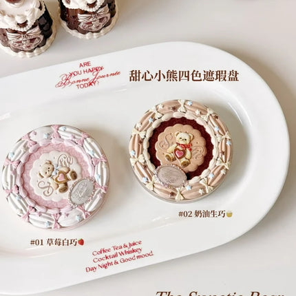 Flower Knows The Sweetie Bear Collection 5-Color Concealer Palette Covers Dark Circles Around Eyes And Face