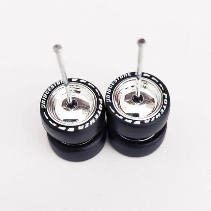 1/64 Mini Car Wheels 11mm Tires Tyres 1:64 Model Cars Rims Mirror Disc Claw Shape For Hot Wheel/Matchbox/Domeka