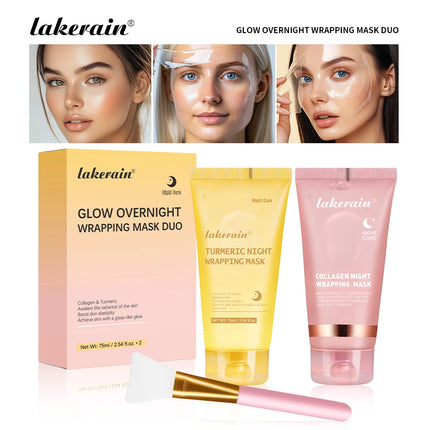 Glow night Wrapping Mask Deep Hydration Care Reduces Sagging&Dullness Even Skin Tone Mask Collagen Turmeric Hydrating Moisturize