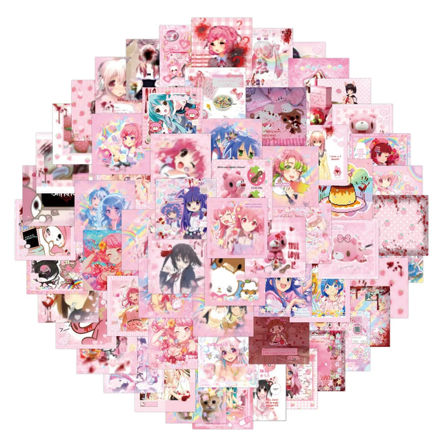 80Pcs Cute Cutecore Stickers Decals For Laptop Scrapbook Luggage Guitar Helmet DIY Graffiti Aesthetic Stickers
