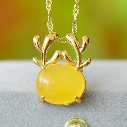 Natural Amber Necklace Chokers Women Healing Gemstone Fine Jewelry Genuine Baltic Amber Tumbled Stone Beaded Necklaces