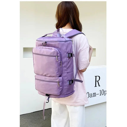 Women Large Travel Backpacks Waterproof Stylish Casual Daypack Bags with Luggage Strap Backpack Ladies Sports Yoga Luggage Bags