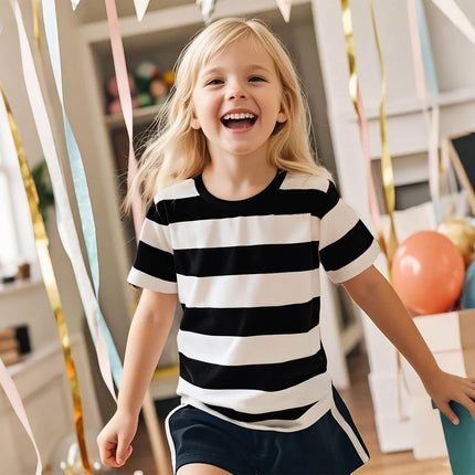 Kids Striped T-shirt Toddler T-shirt Boys Girls Cotton Short Sleeve Tops Children Summer Casual Tee Halloween Carnival Daily Wear