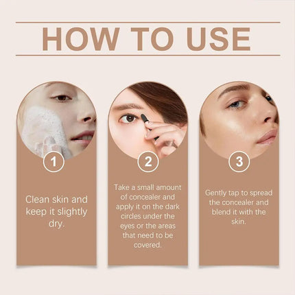 1PCS Lightweight Concealer Watery Texture Long Lasting Wear High Coverage Natural Look Hydrating Radiant Skin Beauty Makeup