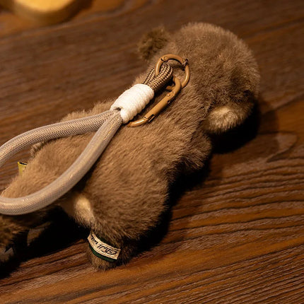 Cute Otter Plush Keychain Realistic Stuffed Otter Animal Pendant Doll Soft Plushies Key Ring for Bag Decoration Gifts Girl