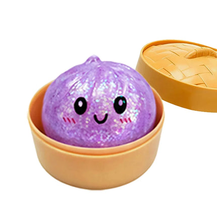 Mini 1-24pcs Glitter Dumpling Glitter Dumpling Squishy with Box Dumplings Sensory Squeeze Toy for Stress Relief
