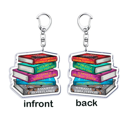 Acotar Books Keychain for Accessories Bag Rhysand Feyre A Court of Thorns and Roses Key Chain Ring Keyring Jewelry Fans Gifts