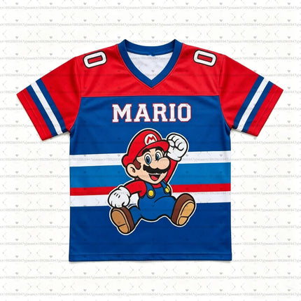 Men Women Super Mario Bros Yoshi Peach T Shirt Kids Summer Dress Boy T-Shirt Men Women Short Sleeve Top Short Sleeve T-Shrit