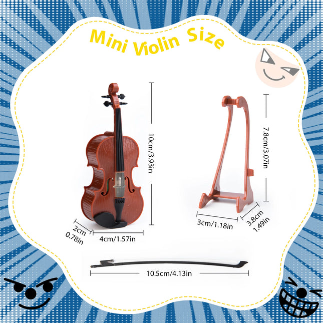 World's Tiniest Violin with Sound Playable Miniature Violin Original Sad Music Pocket-Sized Tiny Violin Christmas Gag Gift for O