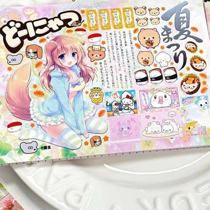 Retro Cute Stickers Japanese Cute Anime Girl Cut Film Stickers Book Phone Case DIY Scrapbook Stickers Cute Decorative Stickers