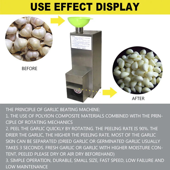 2025 New Commercial Garlic Peeler Metal Garlic Peeling Machine Processor Stainless Steel Garlic Peeling Equipment