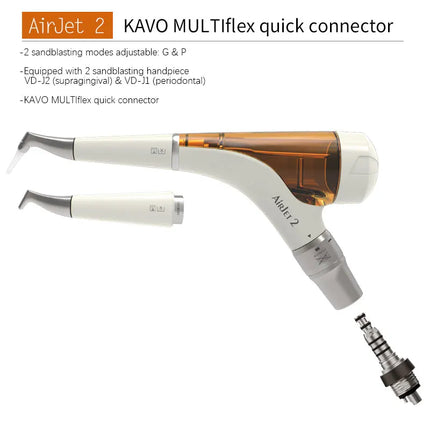4-Jet Dental Air Polisher System - Kavo Quick Connect Prophy Unit with Adjustable 0-7PSI, Subgingival & Supragingival Cleaning