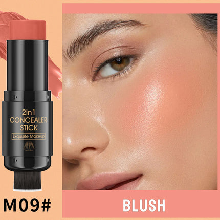 Double-head Face Bronzer Contour Stick Cream Makeup Light Dark Shadow Lasting Concealer Facial Brighten Contouring With Brush