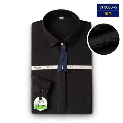 No-Iron Anti-Wrinkle 8XL New Fabric 50% Bamboo Fiber 46%Polyester 4%Spandex Men Shirts Long Sleeve Business work shirt Soft Cozy