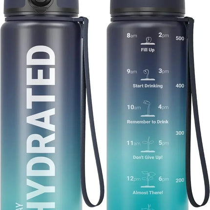 32oz Water Bottle Motivational Sport Water Bottle Leakproof Drinking Bottles Outdoor Sports Travel Kettle Drinking Water Bottle