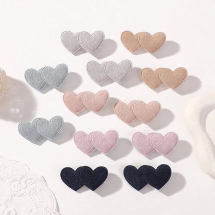 2PCS/Set Cute Heart Shaped Hair Clips for Baby Girl Candy Color Fabric Hairpin Princess Barrettes Kids Hair Accessories Headwear