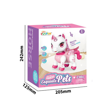 Exquisite Pets RC Interactive Unicorn Puppy Toys 2.4GHz Rechargeable Dancing Light Sound For Kids Toddlers