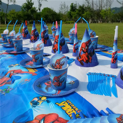 Spiderman Birthday Decor Superhero Theme Spider Birthday Party Decorations Paper Napkins Background Balloons Kids Party Supplies