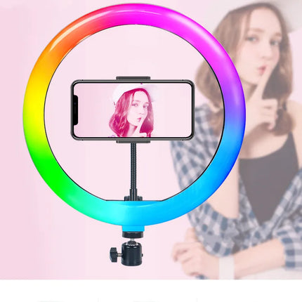 13Inch 33CM RGB Selfie Ring Light Photography Fill Lighting LED Ring Lamp for Video Recording Live Broadcast Selfie LED Lamp