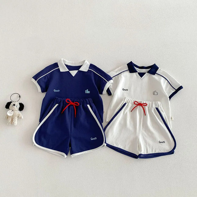 MILANCEL New Summer Kids Polo Shirt 9M-5T Color Blocking Boys Sweatshirt Loose Korean Version Girls T-shirt Children Clothes Top