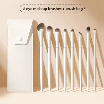 Cloud Porcelain 8-Piece Eyeshadow Brush Set Soft Bristle Blade Edge Eyeshadow Brush Nasal Shadow Brush Eye Makeup Diffusion Brus