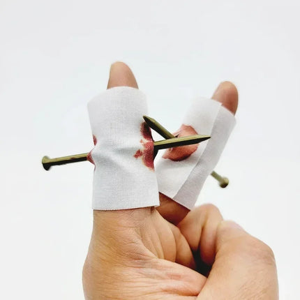 1/5pcs Halloween Fake Nail Through Finger Prank Toys Scary Magic Toy Funny Bloody Nail Bandage April Fool's Day Trick Joke Toy