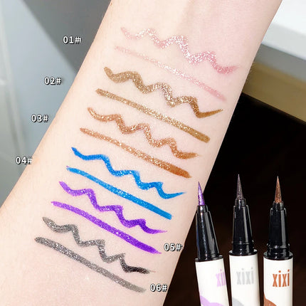 Liquid Aurora Blue Shiny Eye Liner Pen Glitter Phosphorescence Pigment Waterproof Shimmer Sparkling Eyeliners Diamond Eye Makeup