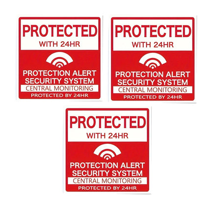 Home Security Alarm Door Stickers for Door Window Warning Removable Decals Door Accessories Living Room Office Home Decoration