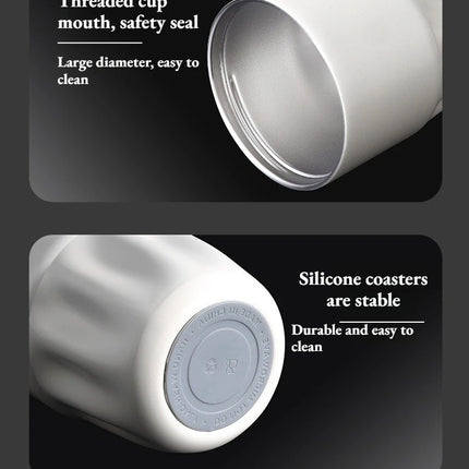 260ml Petal Coffee Tumbler, 316 Stainless Steel Vacuum Cup, Antibacterial & Wide Mouth, Double-Wall Thermos for Hot/Iced Drinks