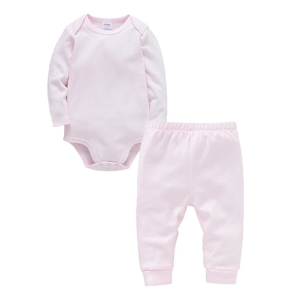 2/3 Pcs/set Baby Clothing Set 100% Cotton Plain Baby Romper+Pant Newborn Bodysuit Trousers Blank Legging Kids Clothes For 0-12M