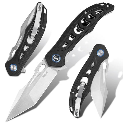 VNLA Pocket knife 14C28N steel sharp folding knife G10 handle knife Outdoor camping portable knife EDC tool knife Open express